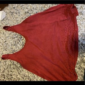 Maroon suede tank top
